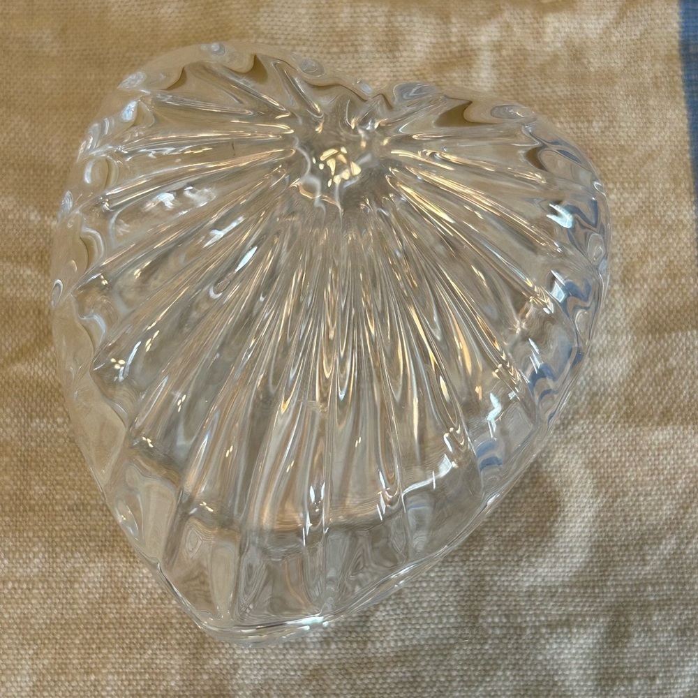Clear Glass Heart Shaped Trinket Jewelry Box